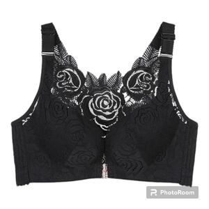 Bra Lingerie set Black Lace Bralette and panties Floral